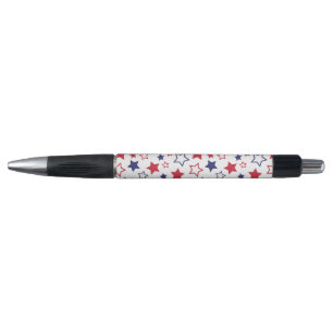 Red and Blue Stars, 4th of July, White Background