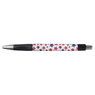 Red and Blue Stars, 4th of July, White Background
