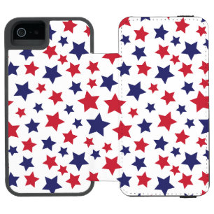 Red and Blue Stars, 4th of July, White Background Incipio Watson™ iPhone 5 Wallet Case