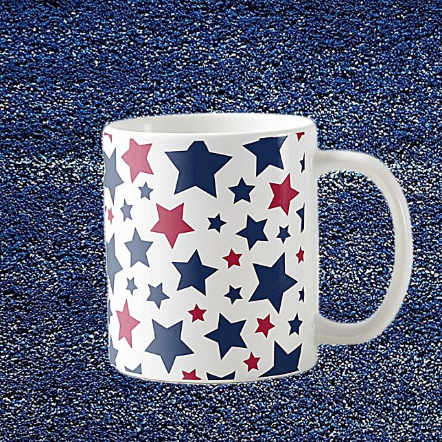 Red and Blue Stars - American flag pattern Coffee Mug (Creator Uploaded)