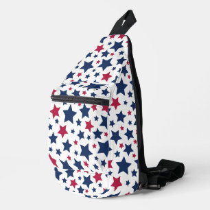 Red and Blue Stars - American flag pattern Sling Bag