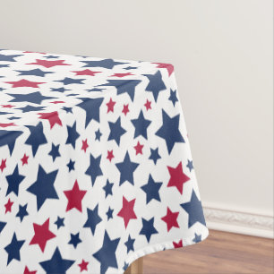 Red and Blue Stars - American flag pattern Tablecloth
