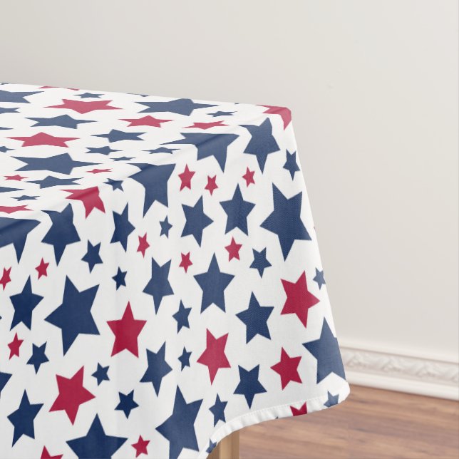 Red and Blue Stars - American flag pattern Tablecloth (In Situ)