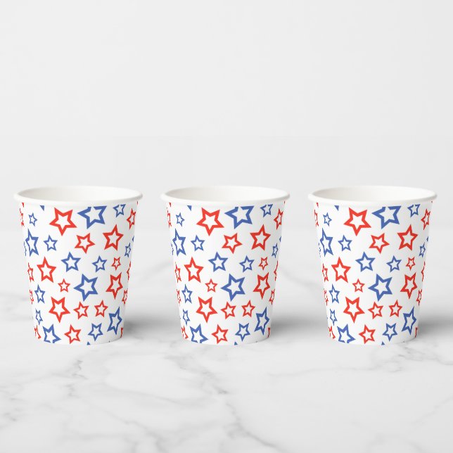 Red and Blue Stars Patriotic Pattern Paper cup (Multi)