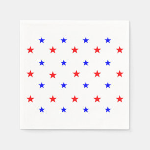 Red and Blue Stars - Starry Sky Pattern Napkin