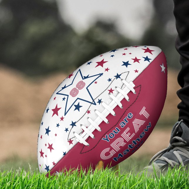 Red and Blue Stars - You are GREAT  American Football (Feel like a star!  You are GREAT!)