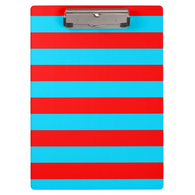 Red and Blue Stripes Design Clipboard (Front)