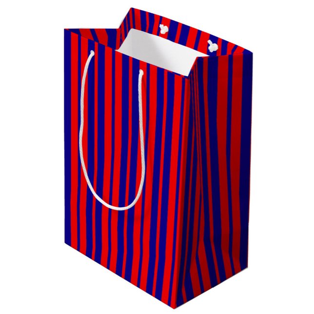 Red and Blue Stripes Design  Medium Gift Bag (Creator Uploaded)