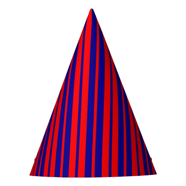 Red and Blue Stripes Design  Party Hat (Front)