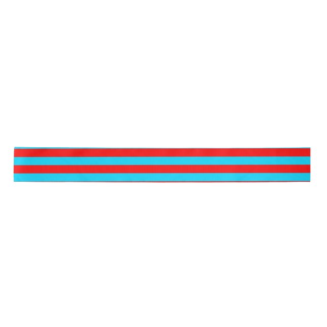 Red and Blue Stripes Design Satin Ribbon (Front)