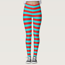 Red and Blue Stripes Tights Leggings