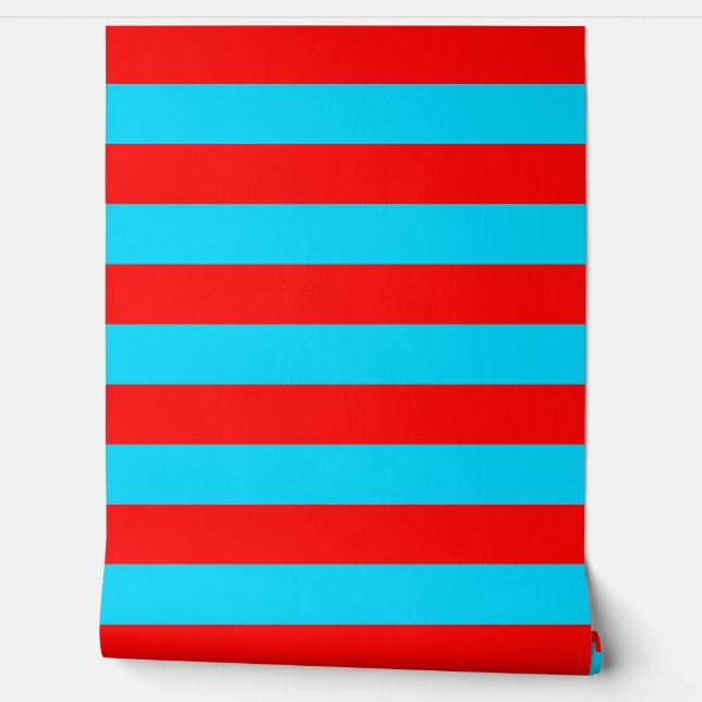 Red and Blue Stripes Wall Decor (Unrolling)