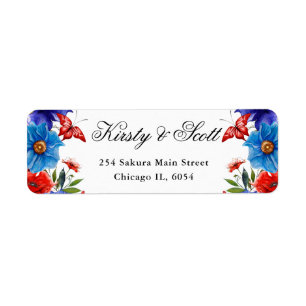 Red and Blue Summer Flowers address