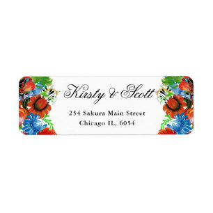 Red and Blue Summer Flowers address