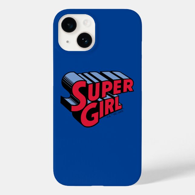 Red and Blue Supergirl Stacked Name Logo Case-Mate iPhone Case (Back)