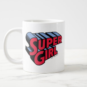 Red and Blue Supergirl Stacked Name Logo Large Coffee Mug