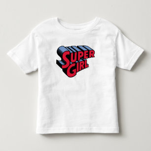 Red and Blue Supergirl Stacked Name Logo Toddler T-Shirt