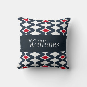 Red and Blue Swirl Pillow