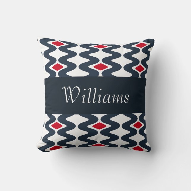 Red and Blue Swirl Pillow (Front)