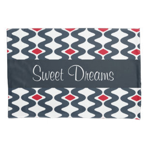 Red and Blue Swirl Pillowcase