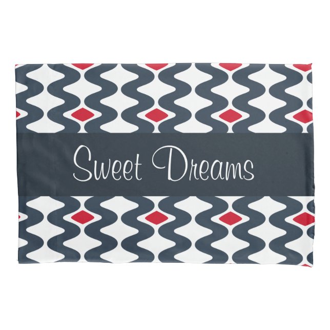 Red and Blue Swirl Pillowcase (Front)