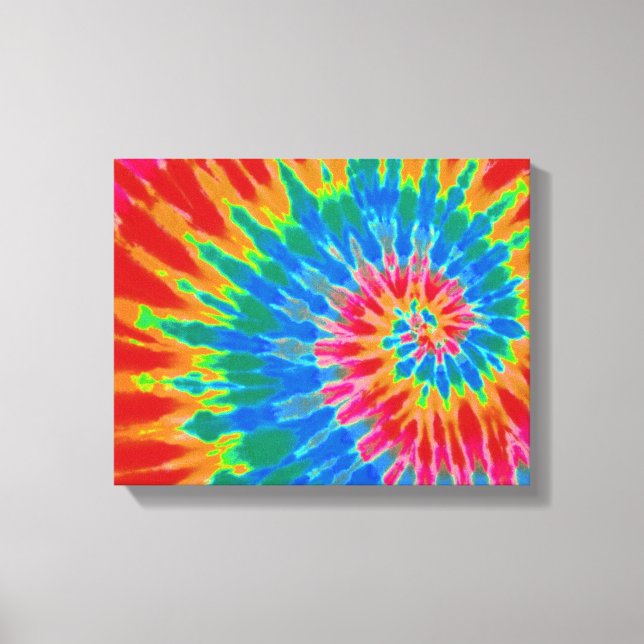 Red and Blue Tie Dye 14"x11" Art Canvas Print (Front)