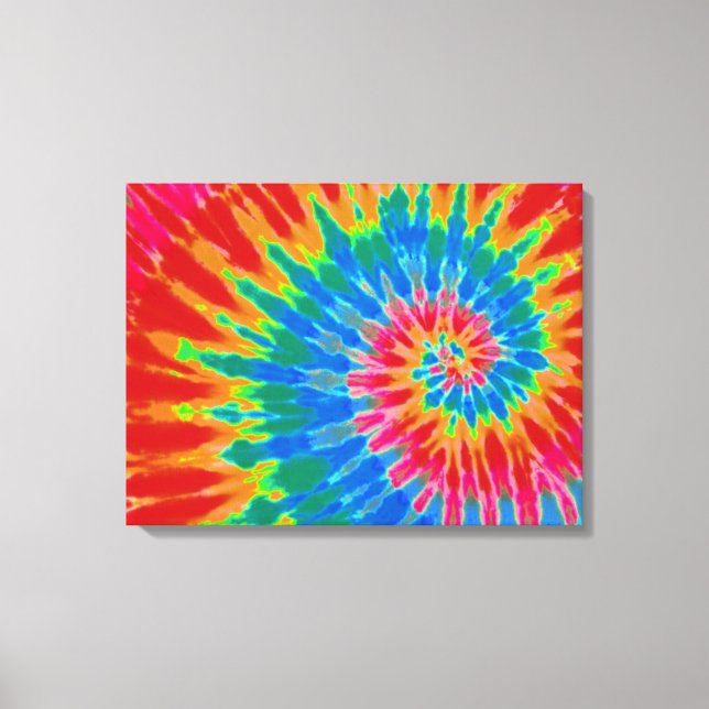 Red and Blue Tie Dye 24"x18" Art Canvas Print (Front)