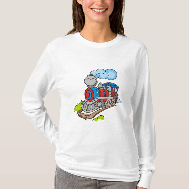 Red and Blue Train Tshirts and Gifts (Front)