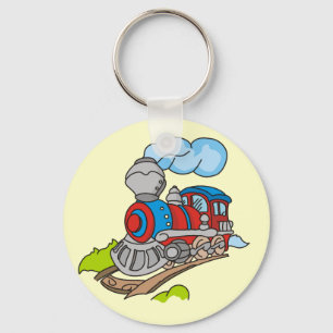 Red and Blue Train Tshirts and Gifts Key Ring