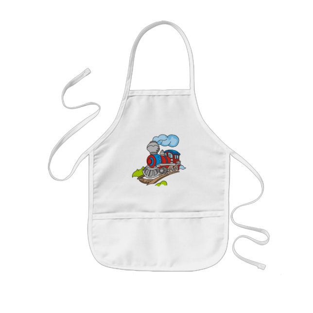 Red and Blue Train Tshirts and Gifts Kids Apron (Front)