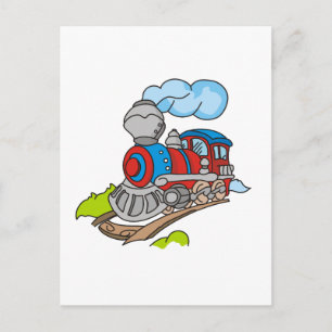 Red and Blue Train Tshirts and Gifts Postcard