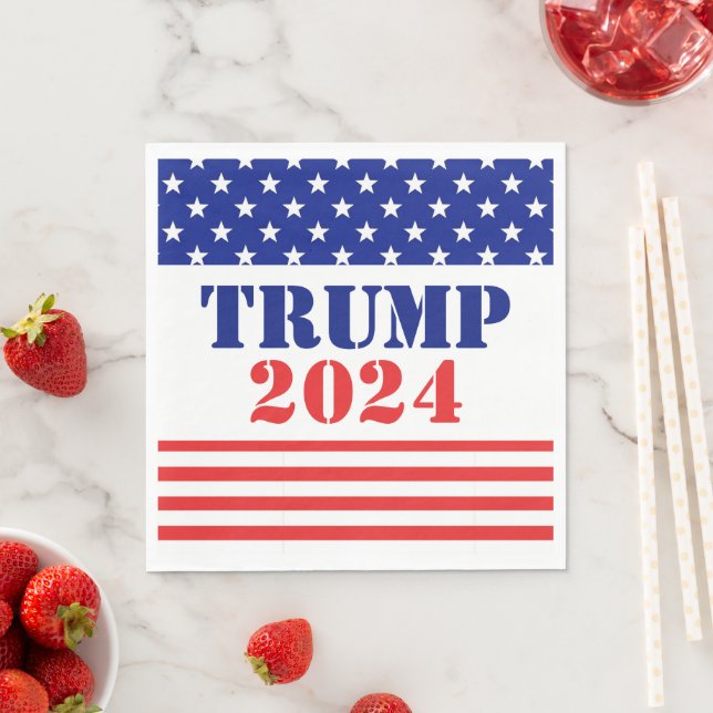 Red and Blue Trump 2020 President Election Napkin (Insitu)