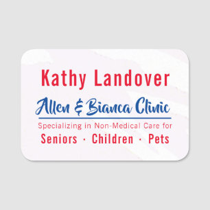 Red and Blue Trust Name Tag
