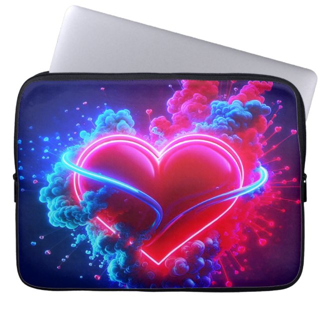 Red and Blue Valentine Heart on an Electronics Bag (Front)
