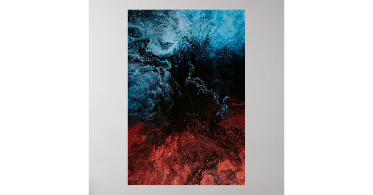 Red and blue wallpaper poster Zazzle