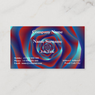 Red and Blues Spiral Rose Classic Business Card