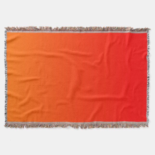 Red and Bright Orange Ombre Background Throw Blanket (Front)