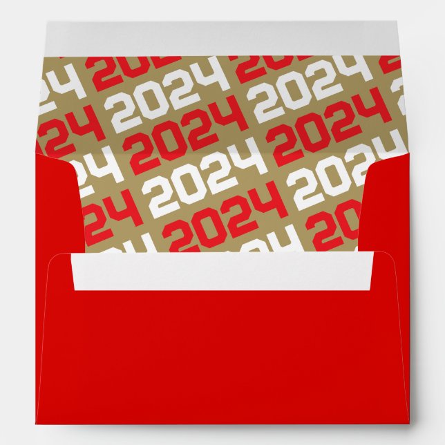 Red and Bronze Gold Graduation Envelopes (Back (Bottom))