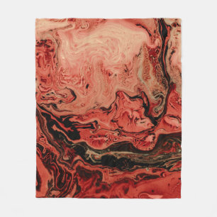 Red and brown abstract art fleece blanket