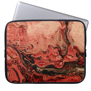 Red and brown abstract art laptop sleeve