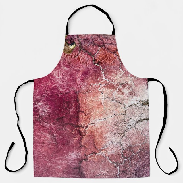 Red and brown abstract painting apron (Front)