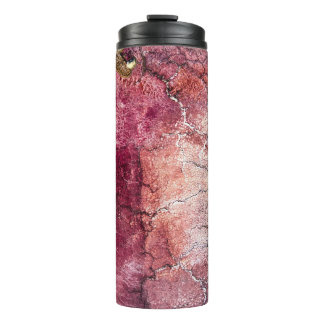 Red and brown abstract painting thermal tumbler