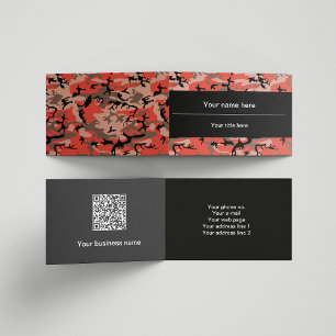 Red and Brown Camo, Camouflage, Military, Army Business Card