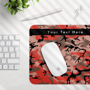 Red and Brown Camo, Camouflage, Military, Army Mouse Mat