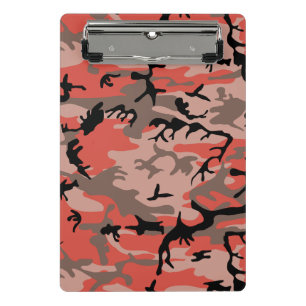 Red and Brown Camouflage, Military, Army Mini Clipboard