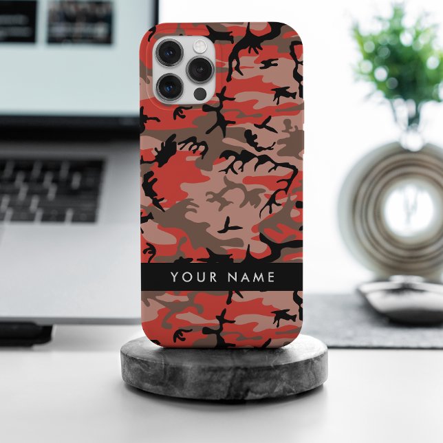 Red and Brown Camouflage Your name Personalise Case-Mate iPhone Case (Creator Uploaded)