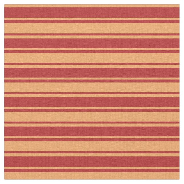 Red and Brown Lined Pattern Fabric (Close Up)