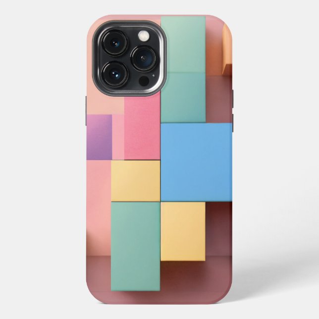red and brown square shape iPhone case (Back)