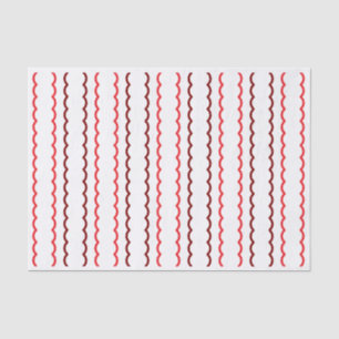 Red and Burgundy Simple Scallop Stripes Christmas Tissue Paper