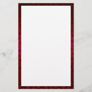 Red and Burgundy Snowflake Border Stationery